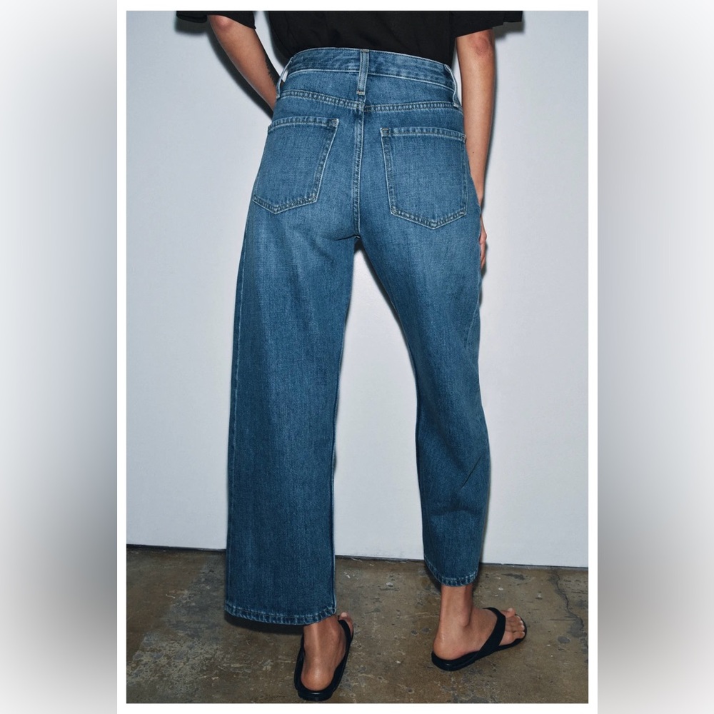 ZW Collection Mid-Rise Ankle Relaxed Jeans - Mid-Blue - Picture 3 of 6